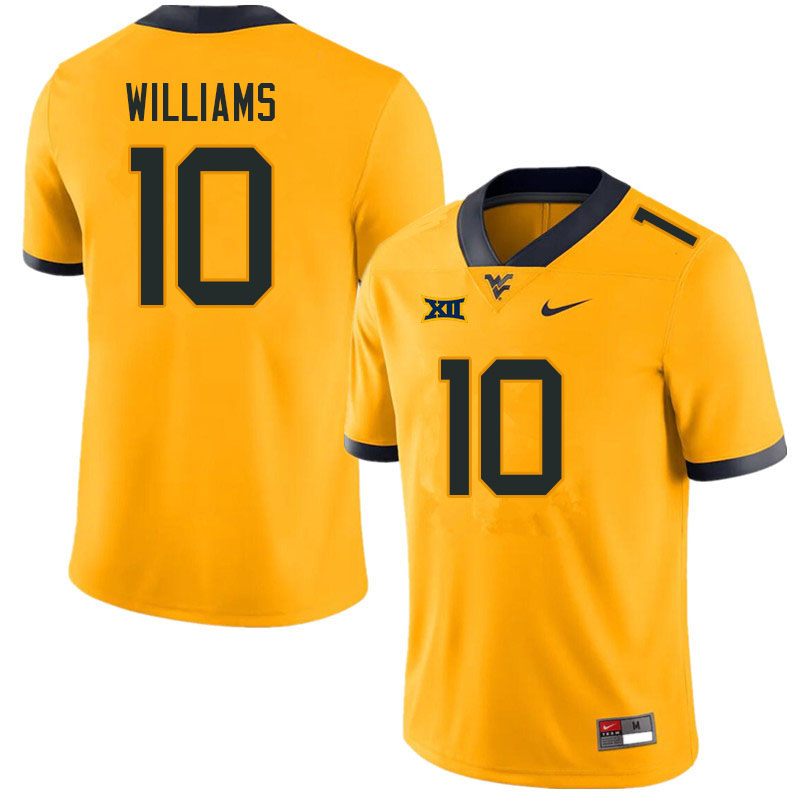 Men #10 Jarel Williams West Virginia Mountaineers College Football Jerseys Sale-Gold - Click Image to Close